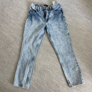 Abercrombie & Fitch Women's High-Rise Acid Wash Jeans - Light Blue Gray